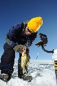 Ice Fishing Over the Edge