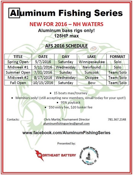 NH Aluminum Fishing Series Schedule