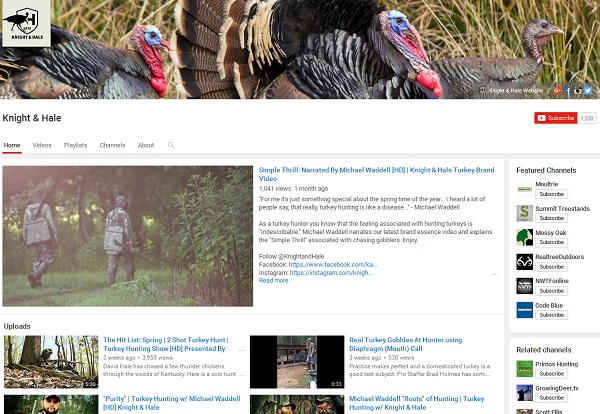 Knight & Hale Floods Its YouTube Channel With Content For Turkey Hunters