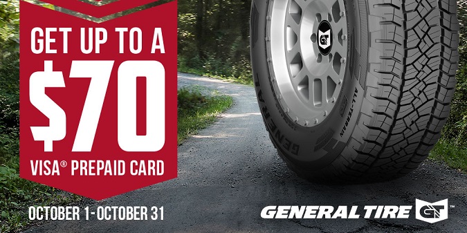 General Tire Promotion: Offers Up To $70