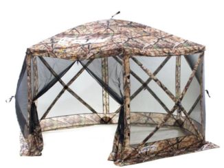 Escape Screen Shelter - 6-Side Camo-Black - with Wind Panel Flaps