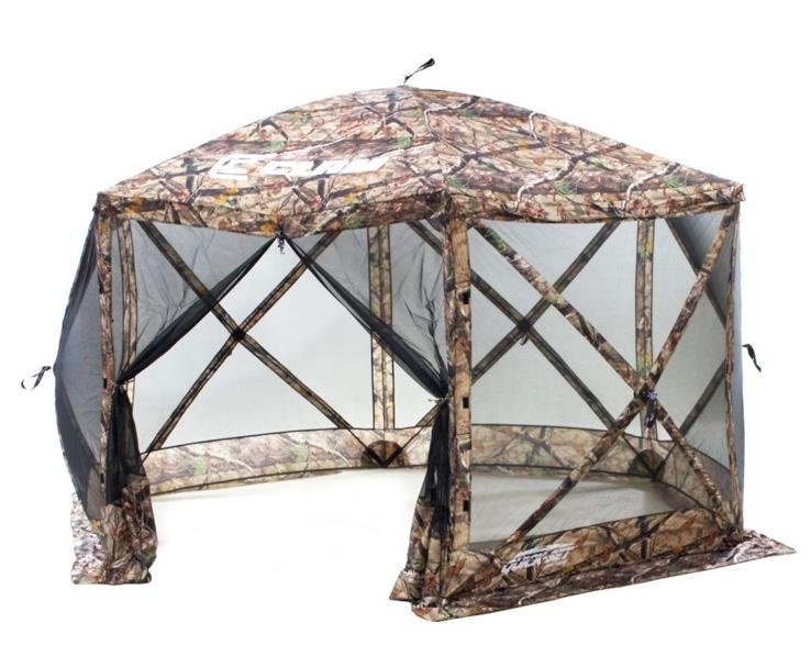 Escape Screen Shelter - 6-Side Camo-Black - with Wind Panel Flaps