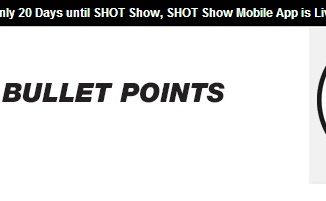 Bullet Points - Weekly Firearms Industry Newsletter - 1-3-2019