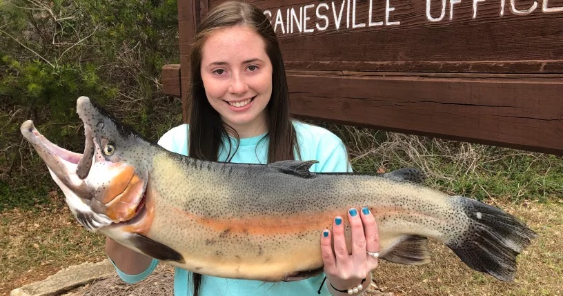 Brooke Wheeler Lands A Trophy Trout On A Underspin Lure